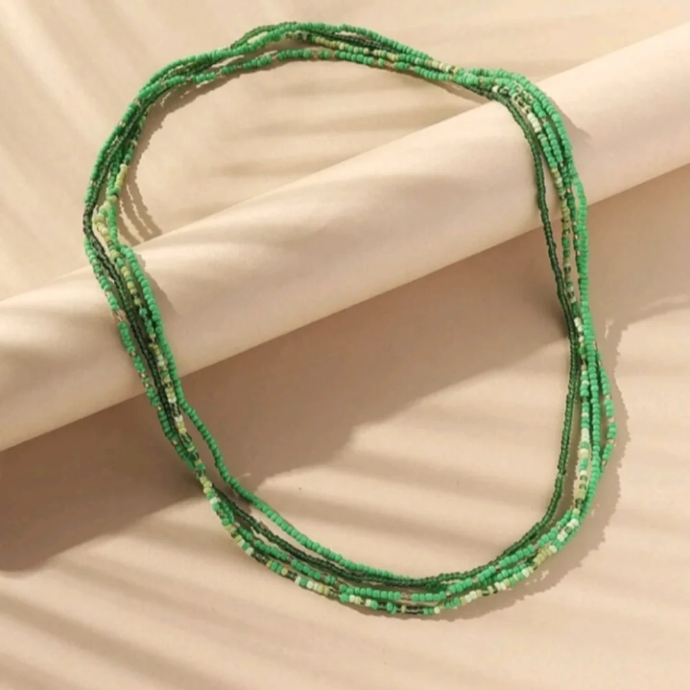 4pc Glass Color block Waistbeads